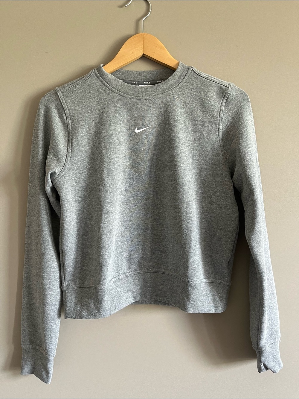 Nike Light Grey Crewneck Sweatshirt with White Swoosh